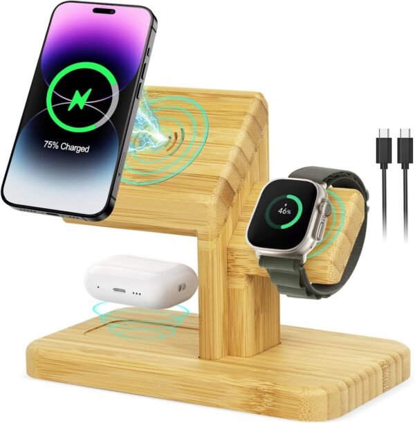 3 in 1 Auto Rotation Wireless Charging