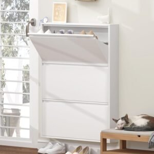 The Shoe Cabinet with 3 Flip Drawers